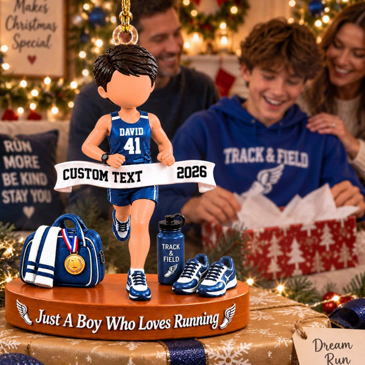 Just A Girl Who Loves Running Ornament, Personalized Track & Field Runner Christmas Ornament, Custom Name Gift Na02