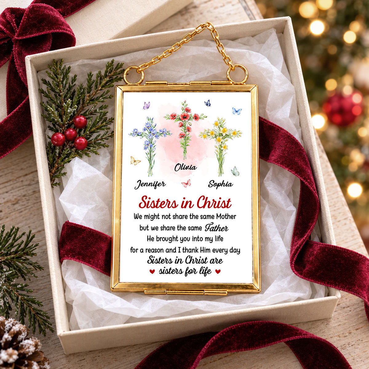 Together By Faith - Personalized Metal Frame Ornament
