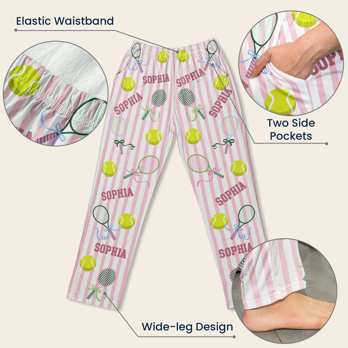 Custom Name Gift For Tennis Lovers, Tennis Player - Personalized Pants