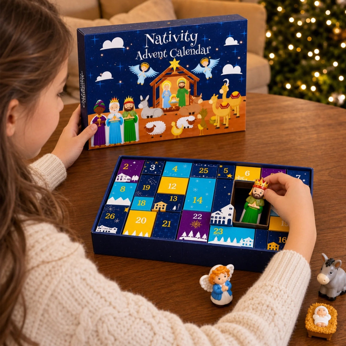 Christmas Nativity Advent Calendar - 24-Day Countdown Gift for Kids