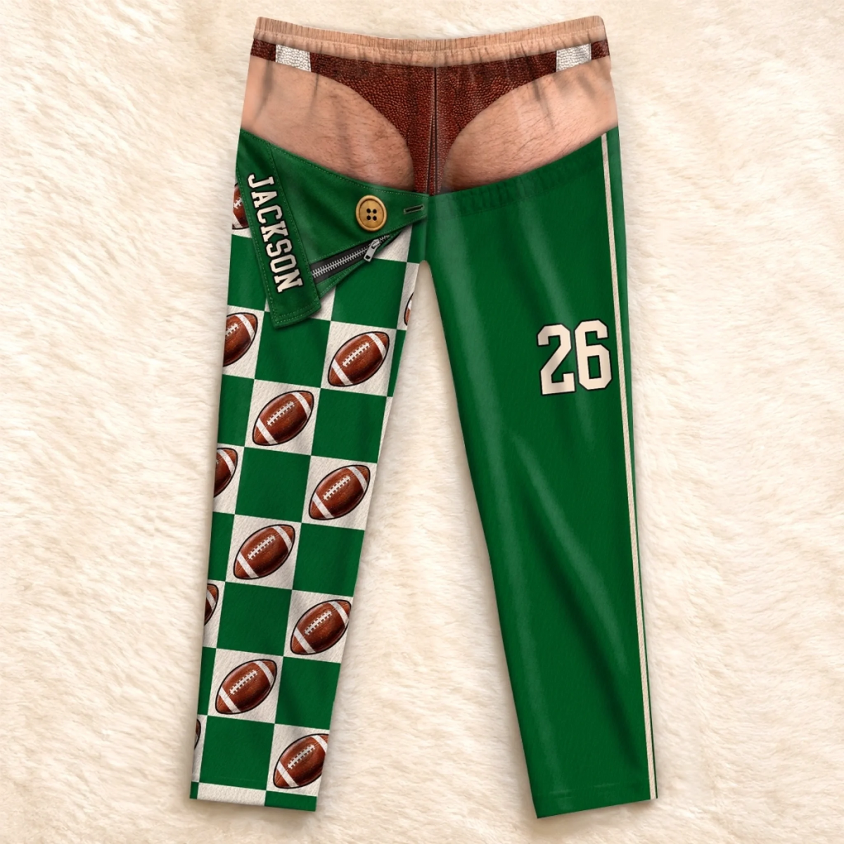 Custom Name and Number Football Gifts for Men - Personalized Pajamas Pants