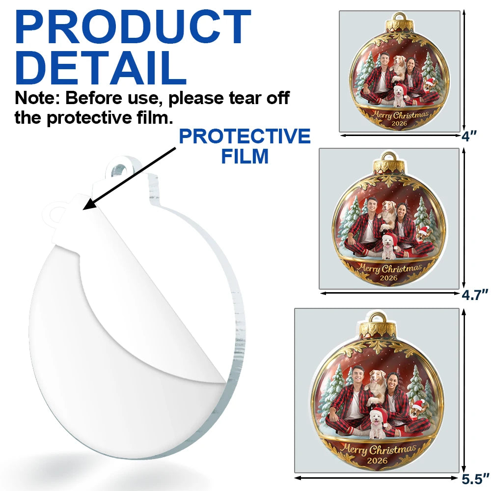 Custom Photo Family Together - Personalized Custom Shaped Acrylic Ornament