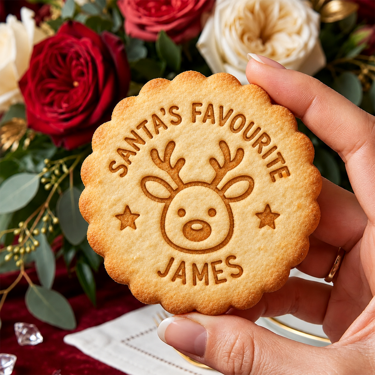 Personalized Family With Christmas Cookie Stamp, Holiday Baker Gift HO82 904114