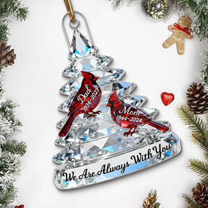 Memorial Tree Cardinals 2D Flat Printed - Personalized Acrylic Ornament - Remembrance Gift, Sympathy Gift For Whole Family, Extended Family