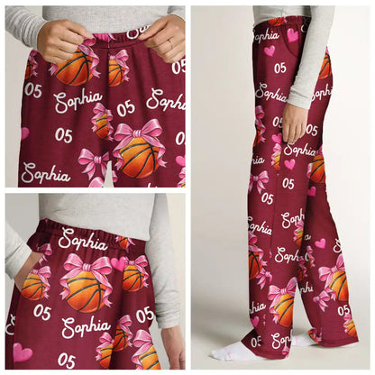 Christmas Gift For Sports Lovers - Personalized Coquette Bow Star Lightning Pajama Pants