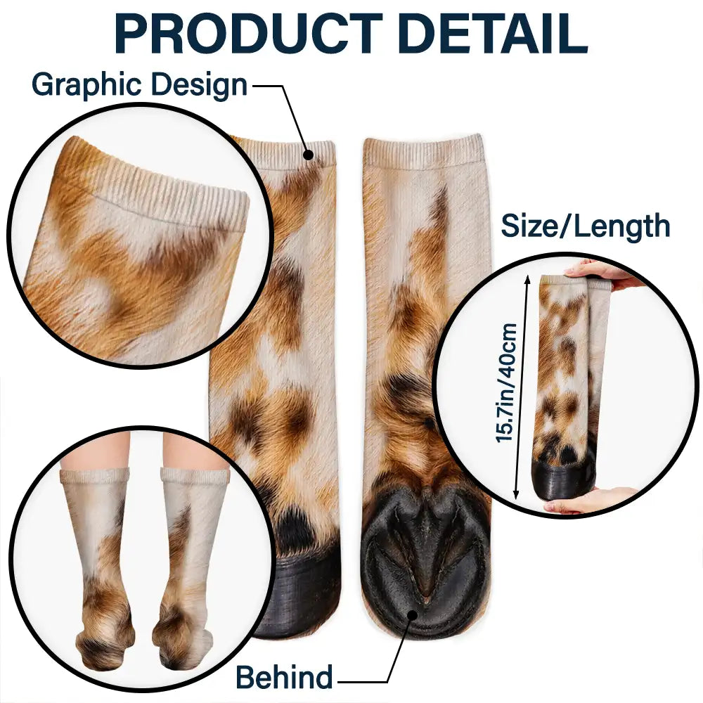 Gag Gift For Animal Lovers - Personalized Funny Chicken Duck Pig Feet Socks