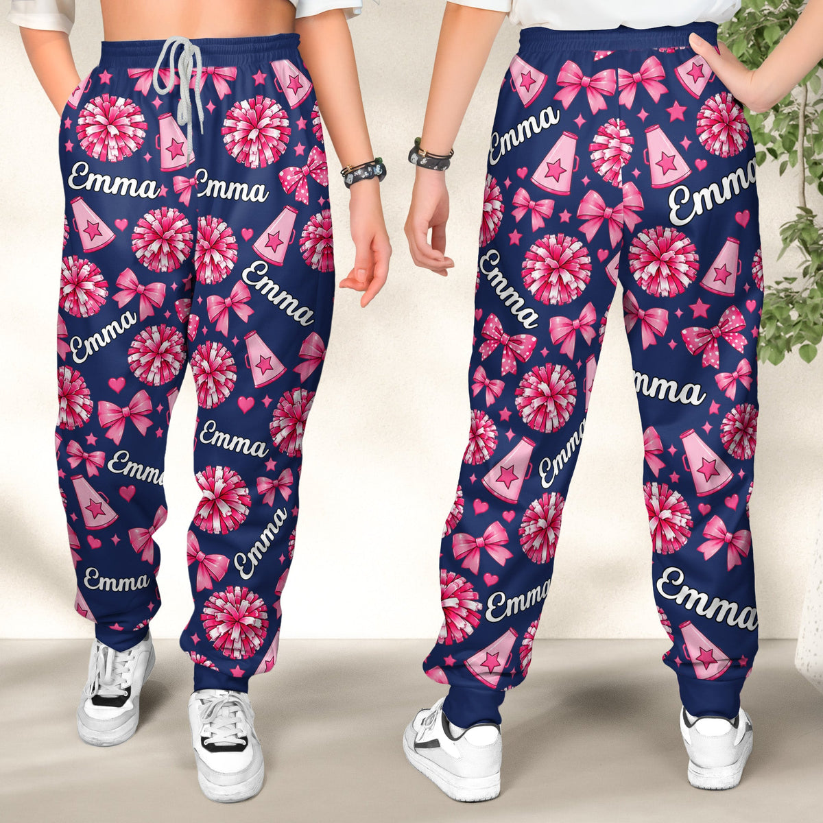 Coquette Bow Cheerleader Custom Name Gift For Cheerleader Girl - Personalized Lounge Pants