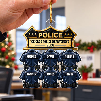 Police Officer Group Squad And Team - Personalized Acrylic Ornament - Christmas Gift For Police Officers Squad, Station, Captain