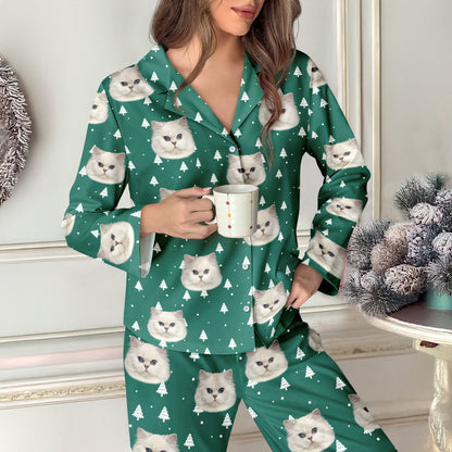 Custom Dog Cat Face Christmas Pajamas, Funny Holiday Outfit For Pet Owners LM32 670109