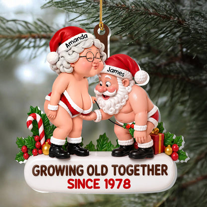 Santa Couple Goals Forever - Personalized 1-Layer Acrylic Ornament
