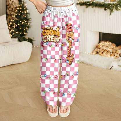 Personalized The Cookie Crew Christmas Sweatpants And Pajamas Pants For Family, Custom Name Holiday Pants LM32 670121