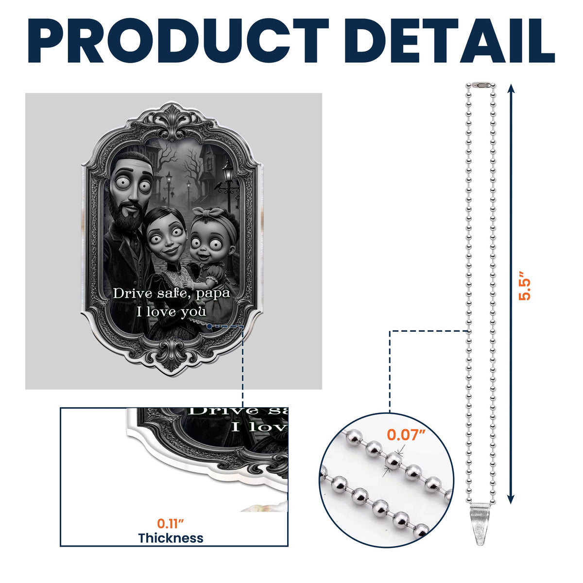 Drive Safe Gothic Style - Personalized Rear View Mirror Accessory
