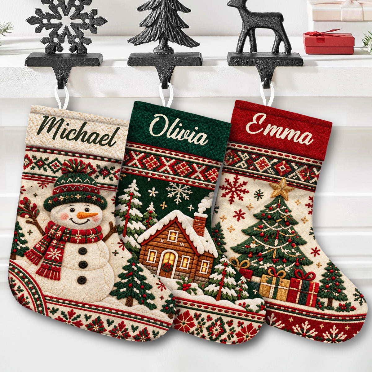 Snowman Family - Personalized Christmas Stocking