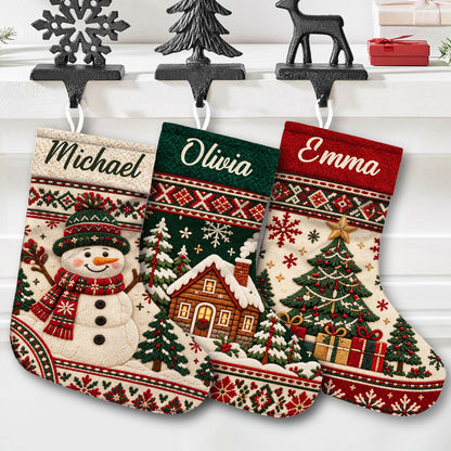 Snowman Family - Personalized Christmas Stocking