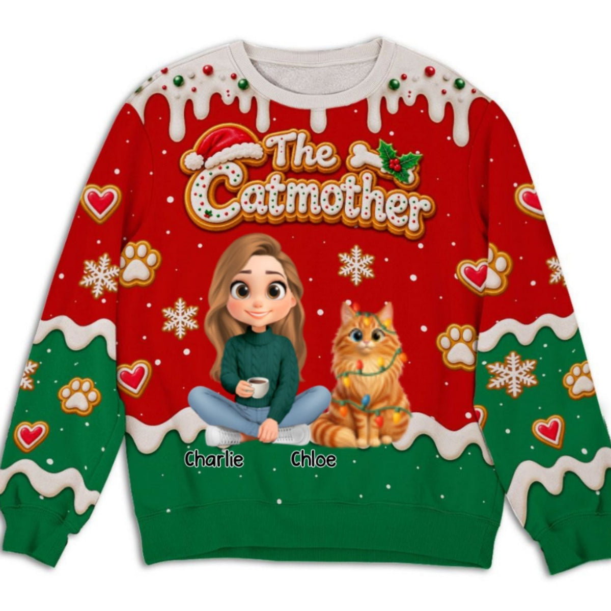 Cat Mom Forever - Personalized All-Over-Print Sweatshirt