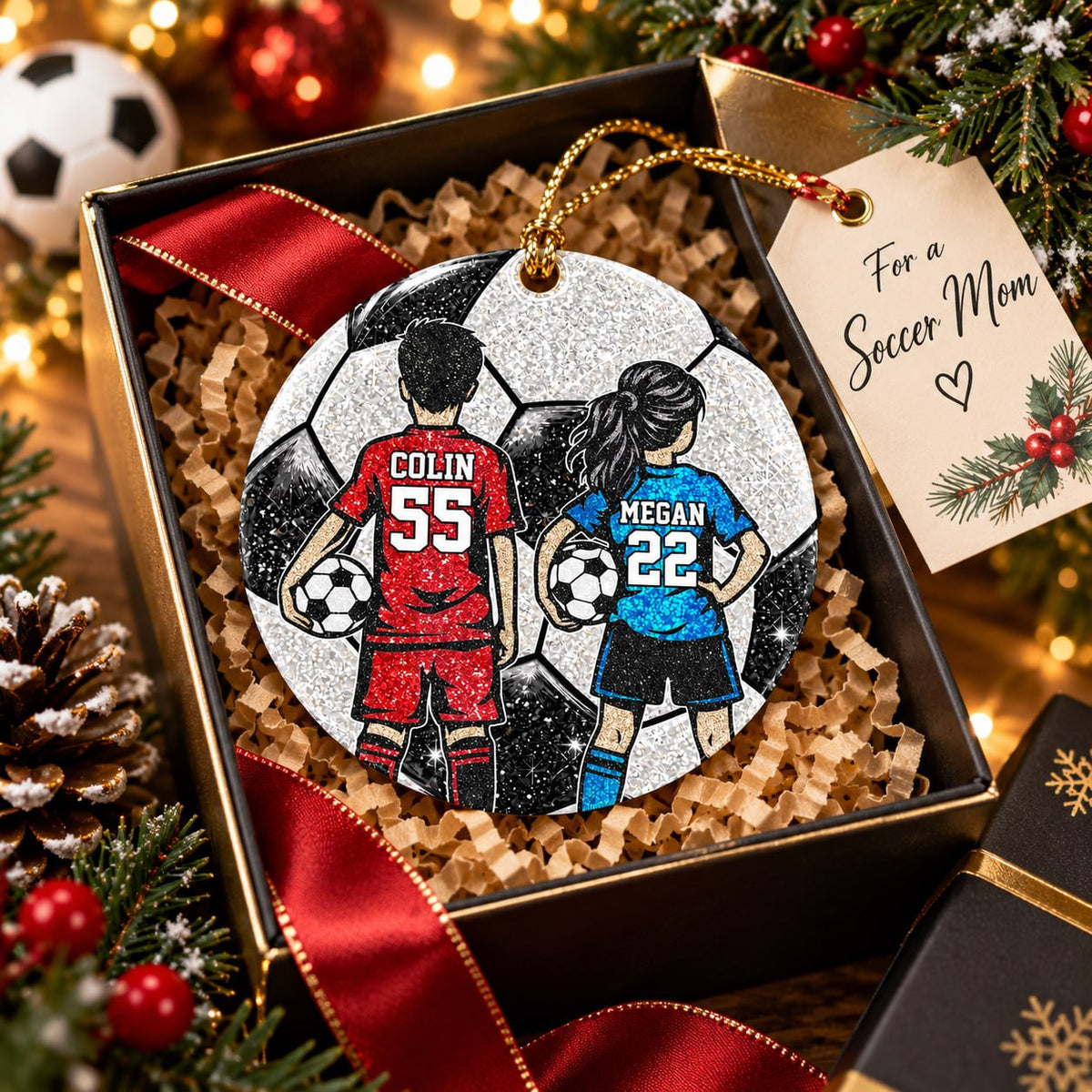 Personalized Soccer Christmas Ornament, Custom Player Gift, Soccer Lovers Gift T1807