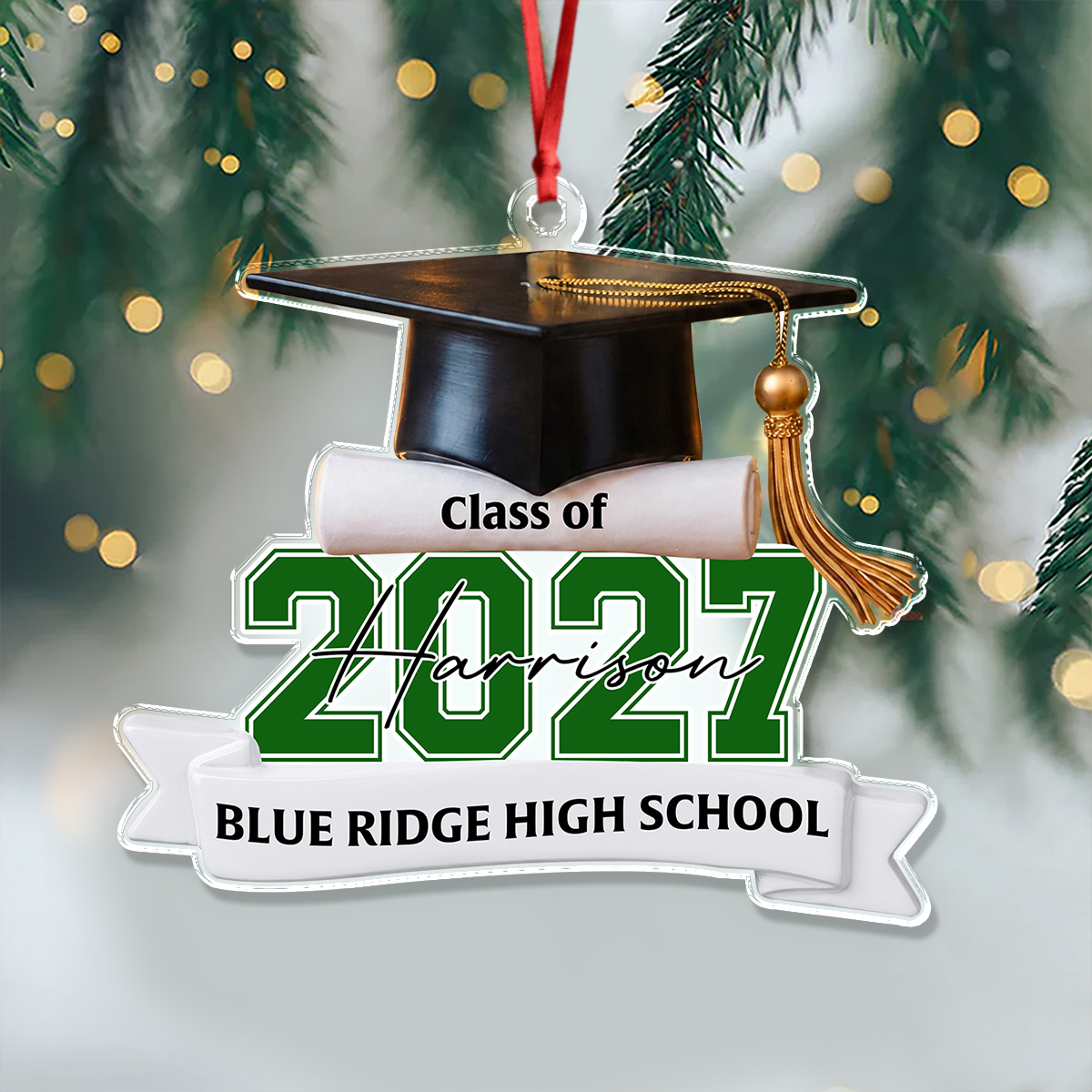 Custom Class Of 2026 2027 Personalized Acrylic Ornament Christmas Gift For Senior, For Graduation HA75 919548