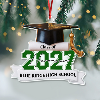 Custom Class Of 2026 2027 Personalized Acrylic Ornament Christmas Gift For Senior, For Graduation HA75 919548