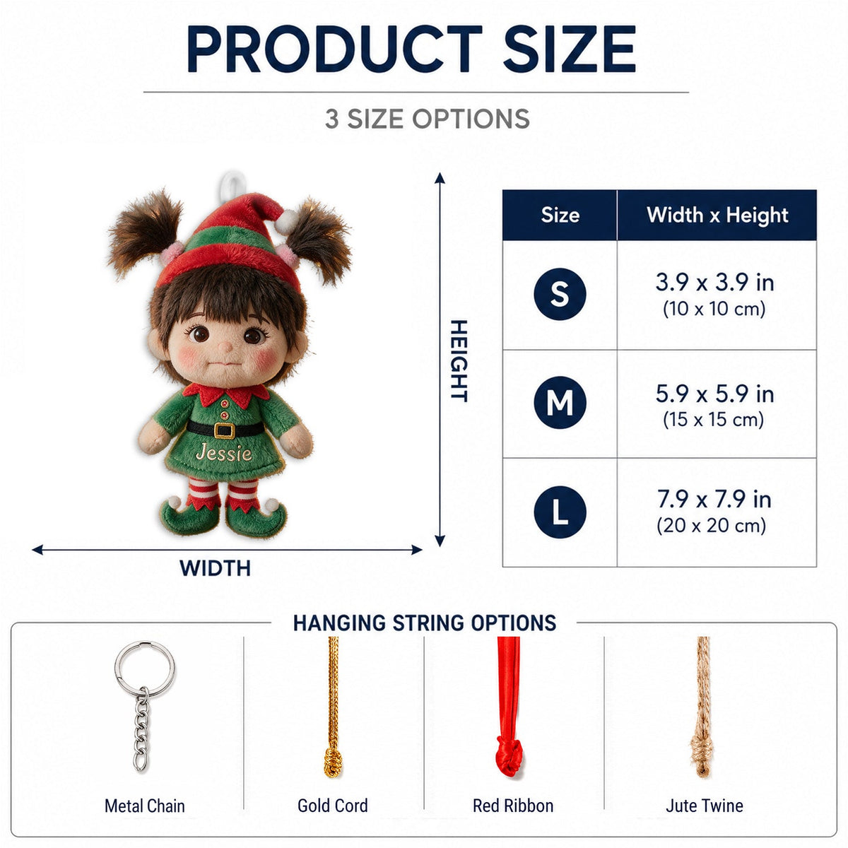 Little ELF - Personalized Kid Plush Ornament | Sunflowerly