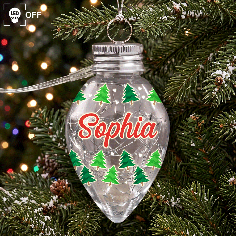 Christmas Decoration For Family - Personalized Ornament With Name Chili Bulb LED Light