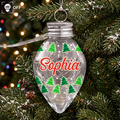 Christmas Decoration For Family - Personalized Ornament With Name Chili Bulb LED Light