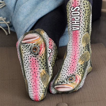 Fishing Funny 3D Gift For Grandpa Dad Husband - Personalized Socks