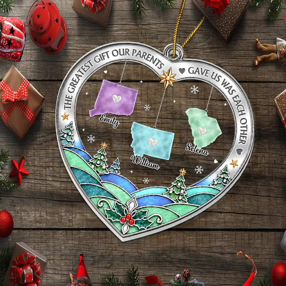 Christmas Gift For Long Distance Family - Personalized All Hearts Come Home For Christmas Acrylic Ornament