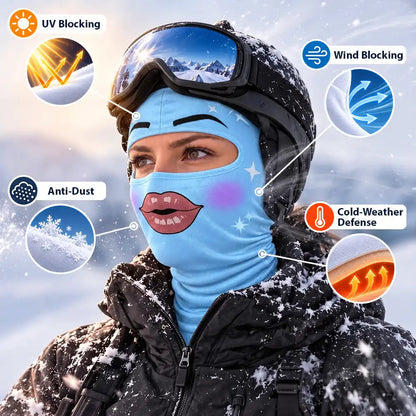 Funny Matching Gift For Skier Besties - Personalized Glam Face Balaclava Face Mask