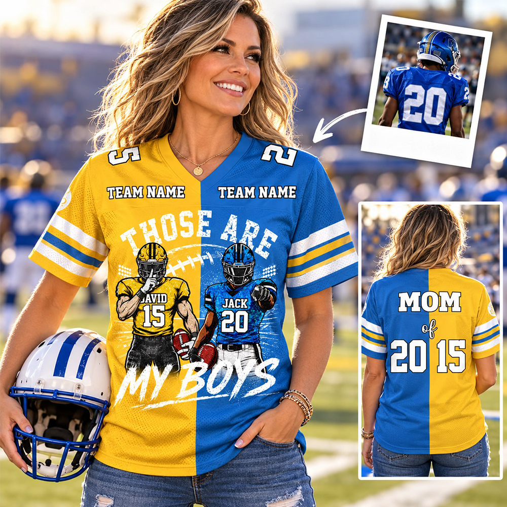 Custom Football Mom Jersey, Those Are My Boys Personalized Football Shirt, Custom Player Name & Number Jersey, Football Game Day Gift Na02