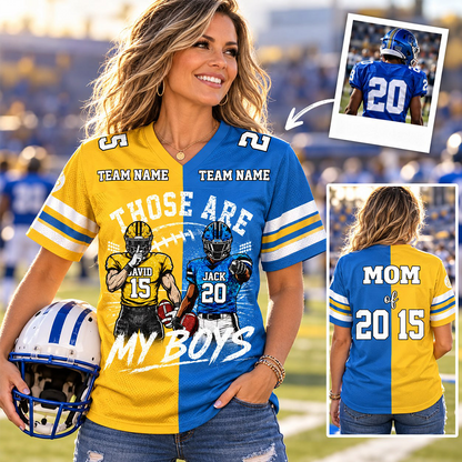 Custom Football Mom Jersey, Those Are My Boys Personalized Football Shirt, Custom Player Name & Number Jersey, Football Game Day Gift Na02