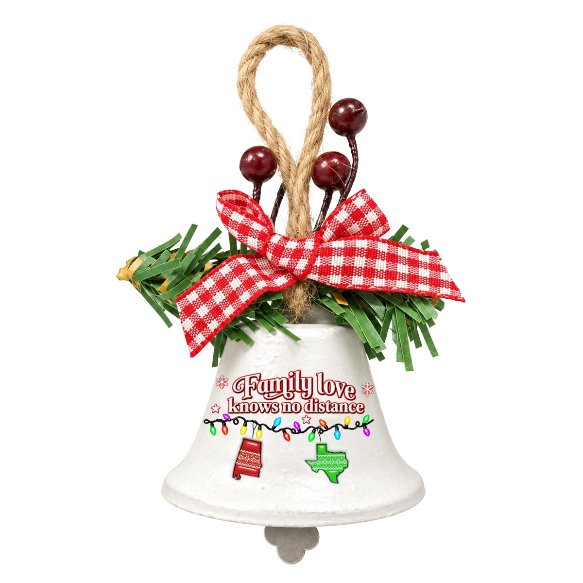Custom Family Ornament, Christmas Gift for Family Members •  Home Is Where Family Rings - Personalized Metal Bell Ornament