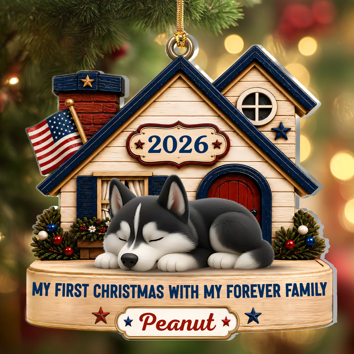 My First Christmas In My Forever Home - Personalized 1-Layer Acrylic Ornament