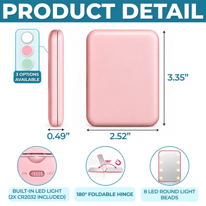 Custom Photo Illustrated Girl Gifts For Women - Personalized LED Compact Makeup Mirror