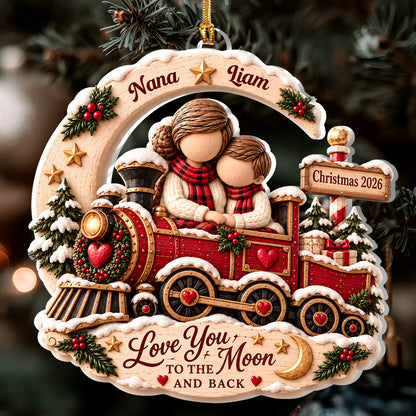 All Aboard A Train Of Love - Personalized 1-Layer Acrylic Ornament