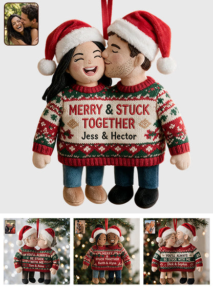 Merry & Stuck With You - Personalized Couple Plush Ornament
