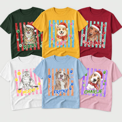Custom Pet Photo And Name Watercolor Art Gift For Pet Lovers - Personalized Shirt