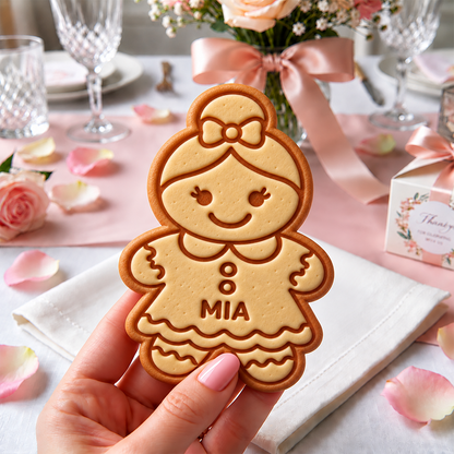Personalized Name Gingerbread Family Cookie Stamp, Holiday Baker Gift HO82 904122