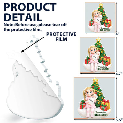 Baby First Christmas Gift For Big Brother Or Sister - Personalized Acrylic Ornament