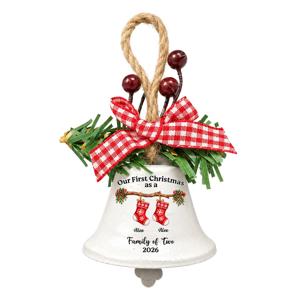 First Christmas Story - Personalized Metal Bell Ornament