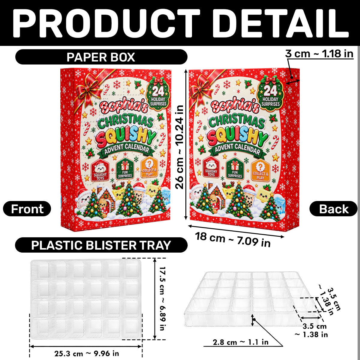 24 Days  Of Squishy Magic - Personalized Christmas Advent Calendar