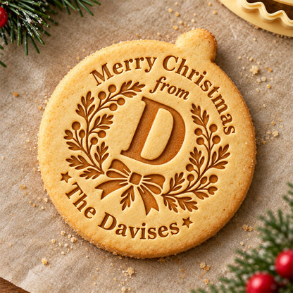Personalized Family Name Merry Christmas Cookie Stamp HA75 919630