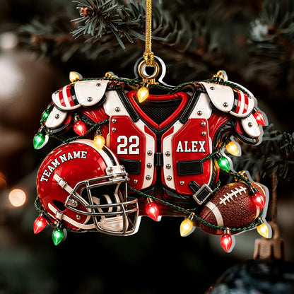Personalized Football Player Gear - Personalized 1-Layer Acrylic Ornament