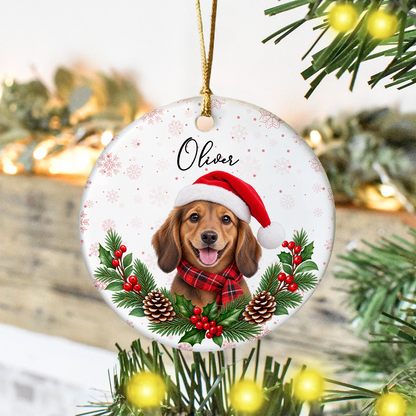 Personalized Pet Christmas Ceramic Ornament - Custom Dog Cat Xmas Keepsake Gift TH10 171299
