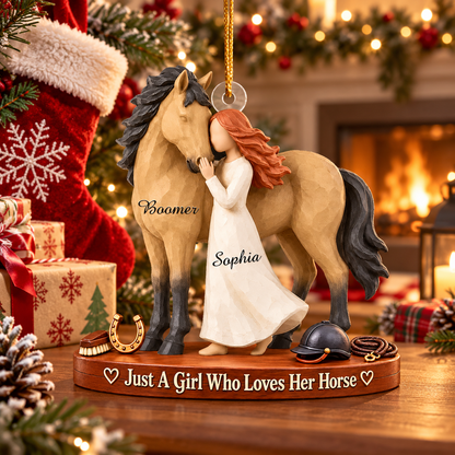 Personalized Just A Girl Who Loves Her Horse Christmas Ornament, Horse Lover Gift VH01