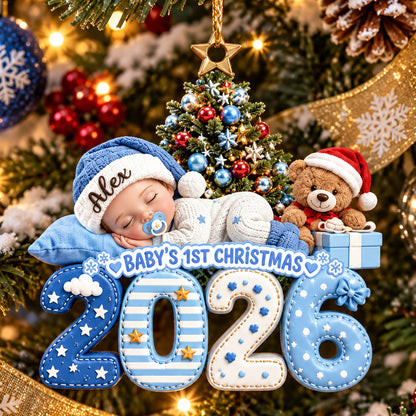 Personalized Baby’s First Christmas Acrylic Ornament, Gifts For New Moms, New Dads, New Parents MI209