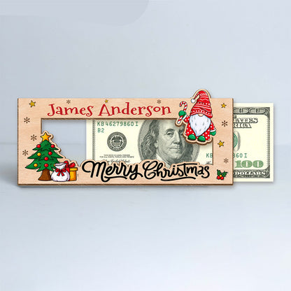Customized Merry Christmas Cash Wood Money Holder Gift Box For Holiday CH07 180750