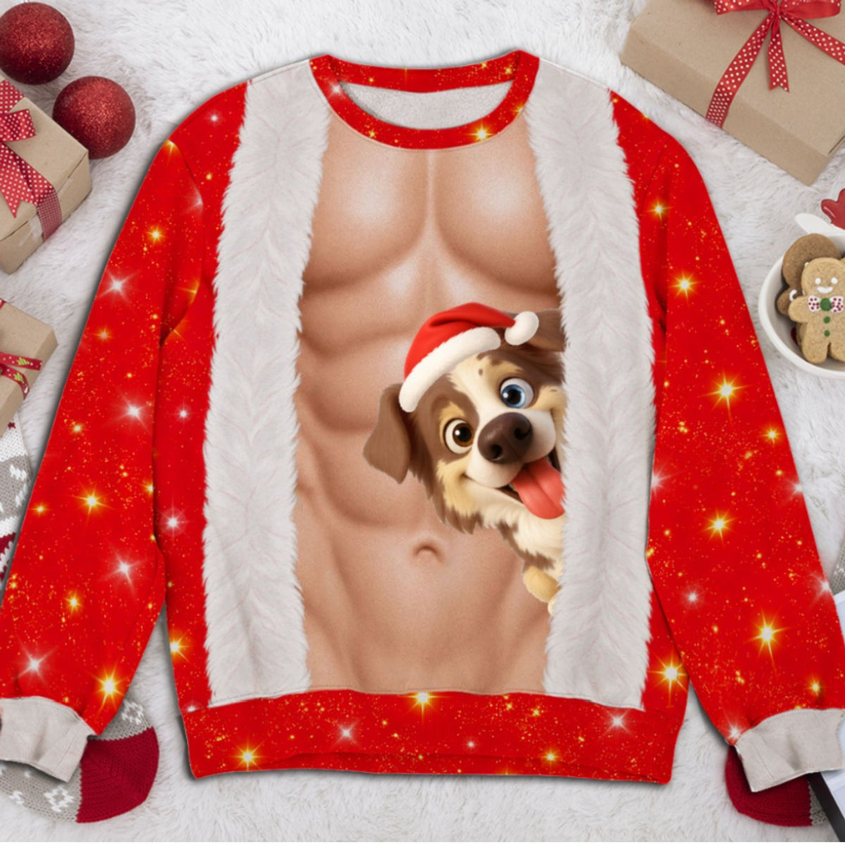 Christmas Pup - Personalized All-Over-Print Sweatshirt