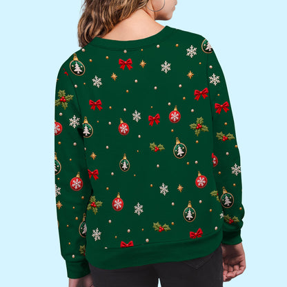 Custom Christmas Sweatshirt for Dog Mom, Dog Dad • Favorite Dog Mom - Personalized All-Over-Print Sweatshirt