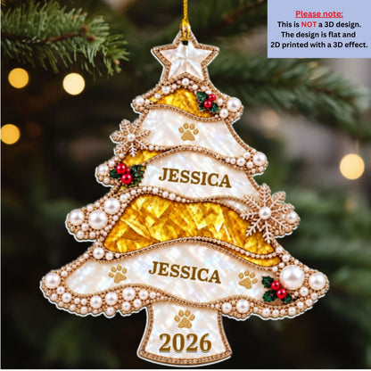 Custom Christmas Decor Home Birthday Gifts For Dog Lovers • Family Christmas - Personalized Acrylic Ornament