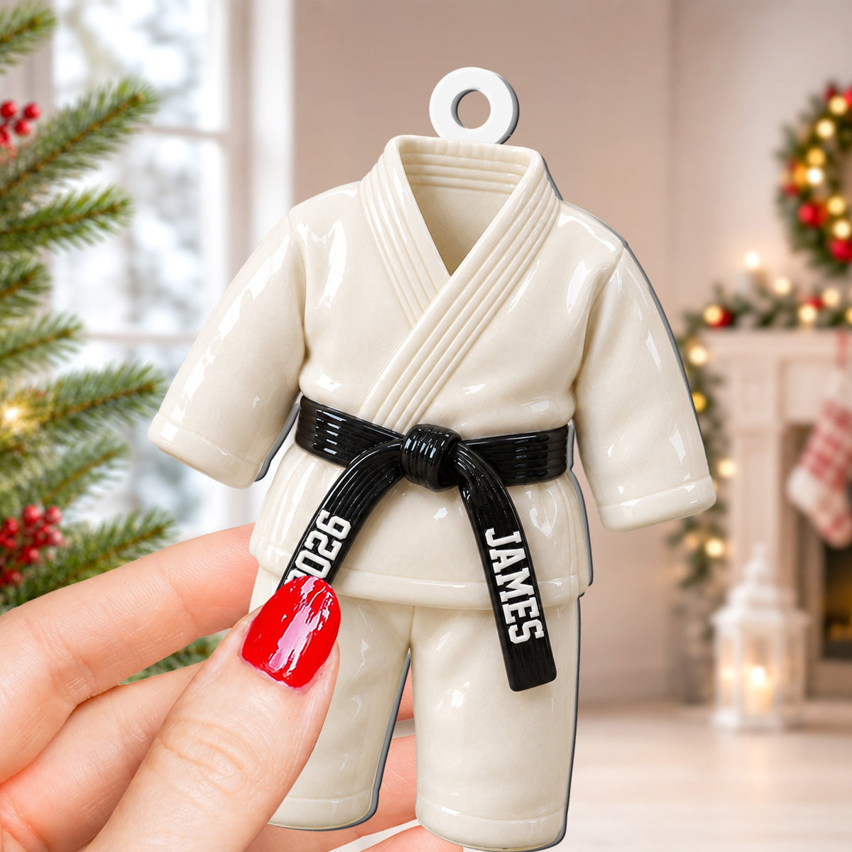 Karate Kid - Custom Name Belt & Name - 3D Printed - Personalized Ornament